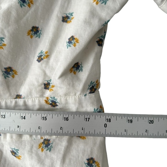 GAP size 16 NWT short sleeve a-line floral print linen blend dress mid-length - Picture 5 of 12